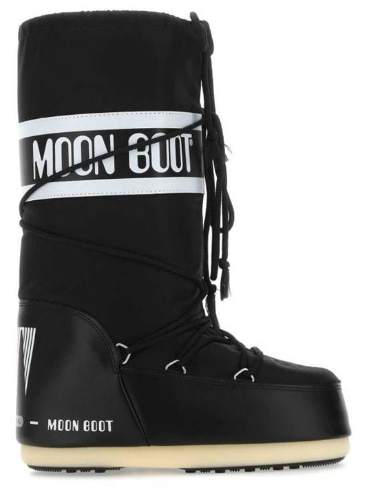 Logo Fabric Nylon Snow Winter Boots Black - MOON BOOT - BALAAN.