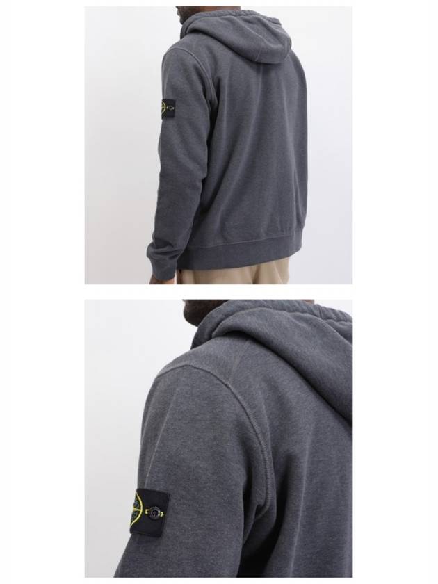 Wappen Logo Zip Up Hoodie Charcoal - STONE ISLAND - BALAAN 6