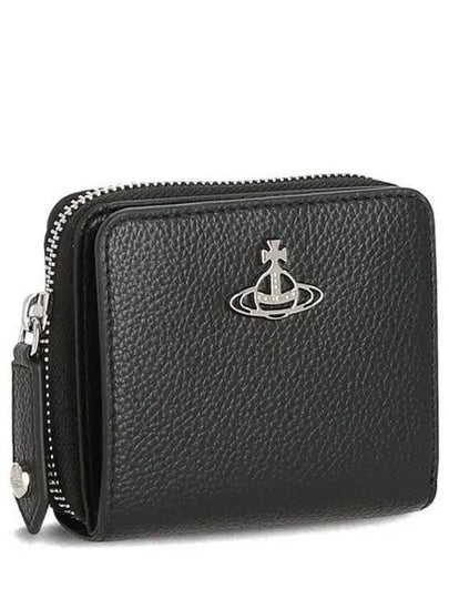 Logo Plaque Zip-Up Half Wallet Black - VIVIENNE WESTWOOD - BALAAN 2