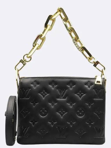 M21259 NOIR Black Monogram Leather Kusang BB Gold Chain Shoulder and Crossbag - LOUIS VUITTON - BALAAN 1