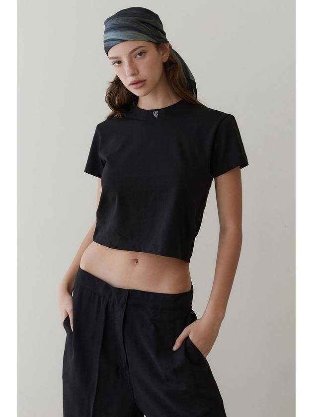 needlework crop t-shirt black - REVOIRSIS - BALAAN 2