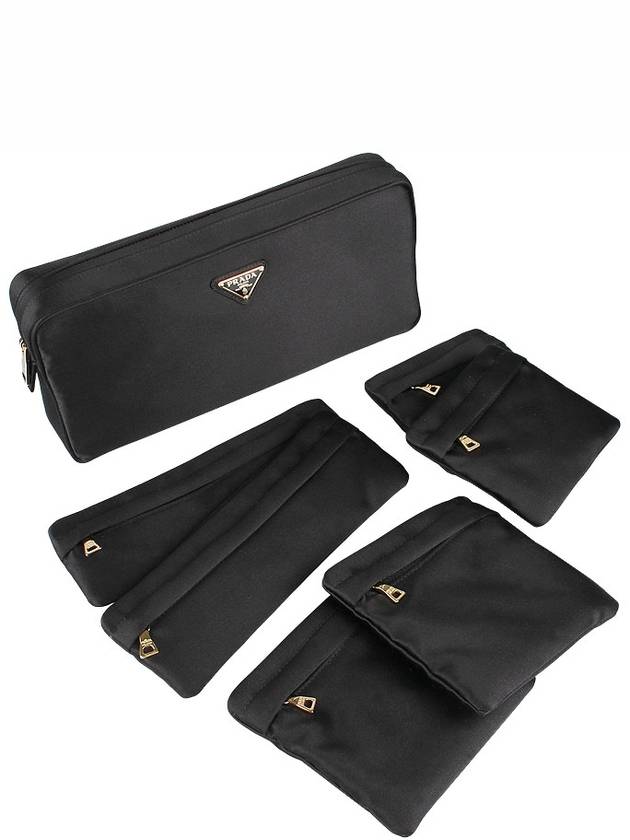 triangle logo satin jewelry silk pouch bag - PRADA - 7