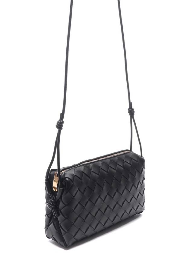 Intrecciato Small Leather Cross Bag Black - BOTTEGA VENETA - BALAAN 4