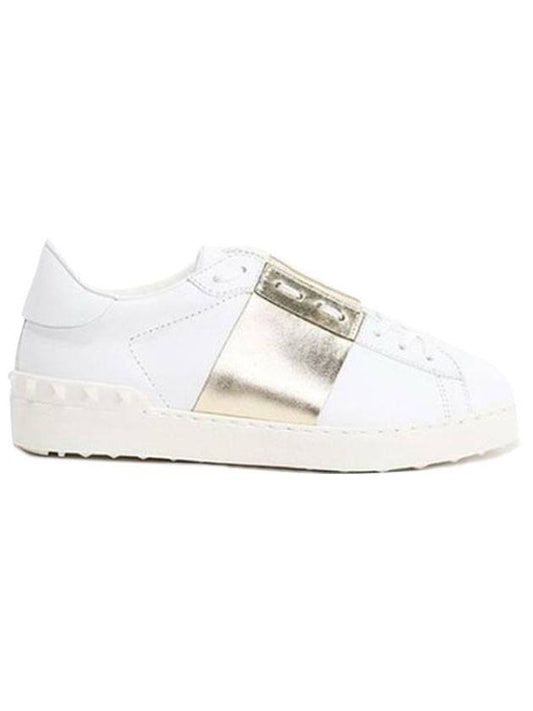 Hidden Strap Low Top Sneakers White Gold - VALENTINO - BALAAN 1