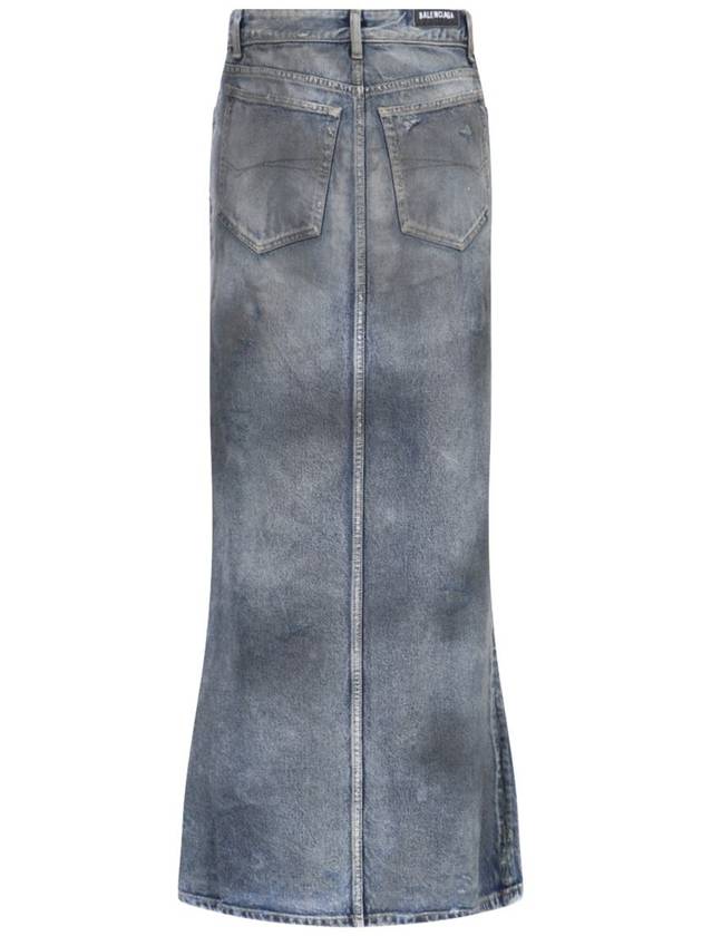 23 fw Denim Skirt WITH Back Logo Patch 744975TNW014974 B0650497487 - BALENCIAGA - BALAAN 4