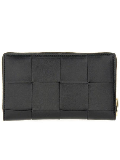 Intrecciato Zipper Around Long Wallet Black - BOTTEGA VENETA - BALAAN 2