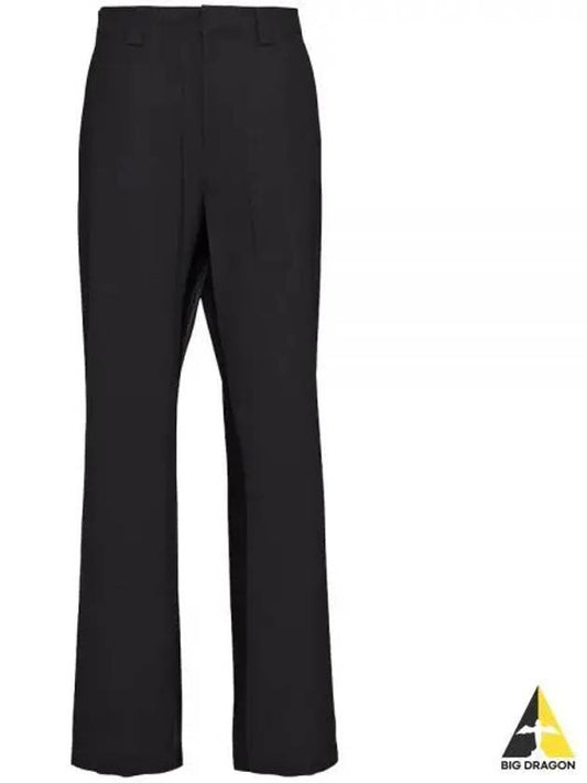 Triangle Logo Wool Straight Pants Black - PRADA - BALAAN 2