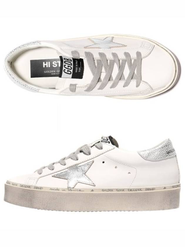 Hi Star White Metallic Silver Heel Tab Sneakers - GOLDEN GOOSE - BALAAN 2