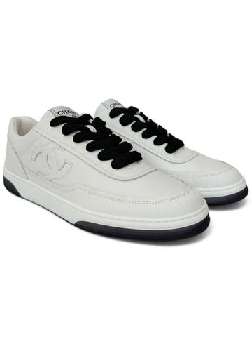 Men's CC Logo Calf Sneakers White G39980 - CHANEL - BALAAN 1