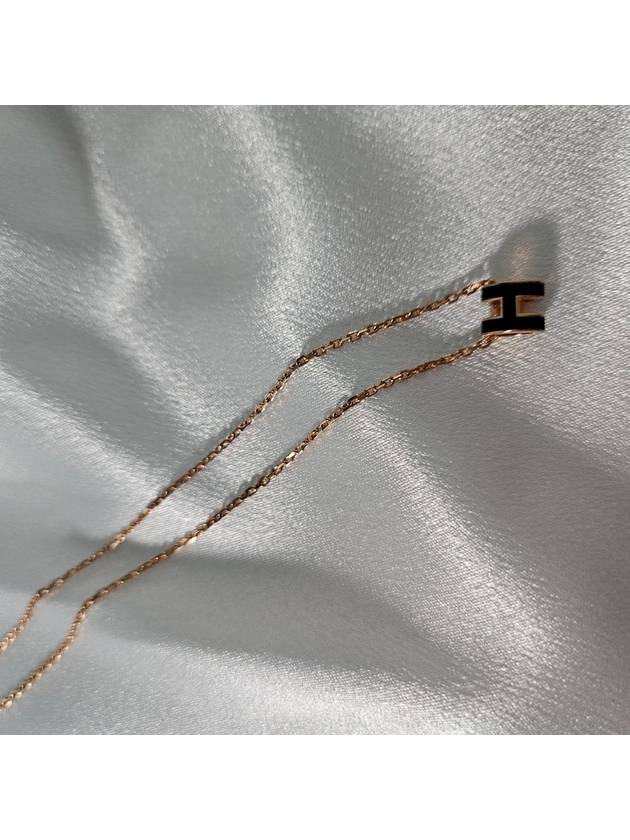 Mini Pop H Pendant Rose Gold & Noir - HERMES - BALAAN 4