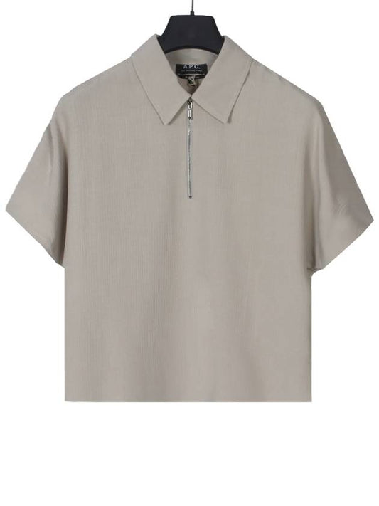 half zip-up short sleeve PK shirt gray - A.P.C. - BALAAN 2
