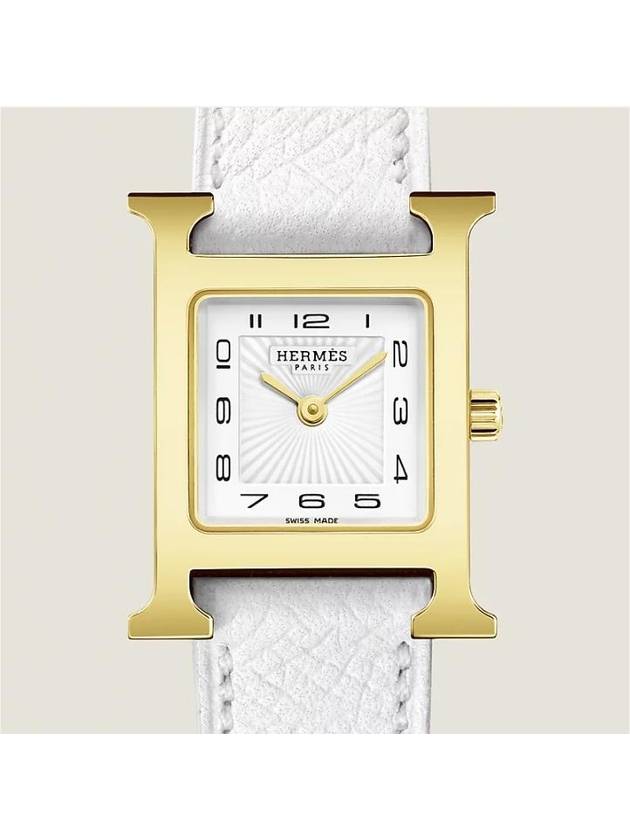 Women's Heure H Watch Gold White - HERMES - BALAAN 3