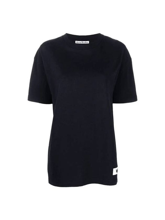 Logo Patch Overfit Short Sleeve T-Shirt Black - ACNE STUDIOS - BALAAN 1