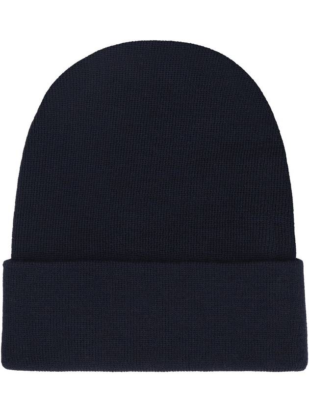 Embroidered Logo Wool Beanie Navy - GUCCI - BALAAN 3