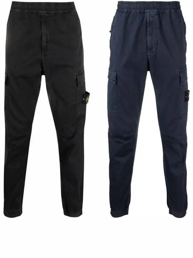 Wafan Patch Cargo Pants Black - STONE ISLAND - BALAAN.