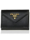 Vitello Move Logo 3-fold Bifold Wallet Black - PRADA - BALAAN 2