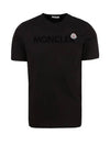 Flocked Logo Wappen Patch Short Sleeve T-Shirt Black - MONCLER - BALAAN 2