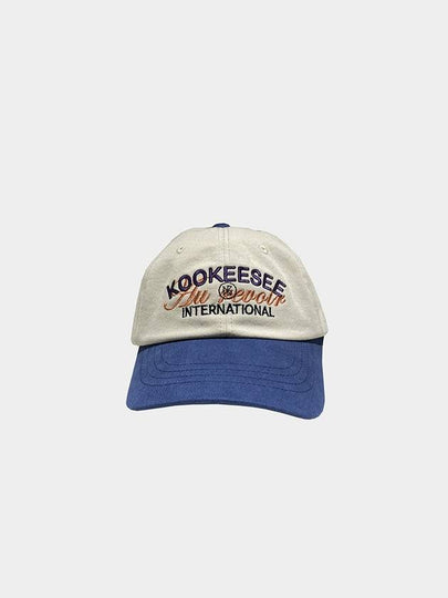 Two-Tone Vintage Washed Ball Cap Light Beige Navy - KOOKEESEE - BALAAN 2