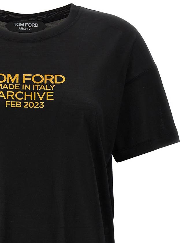 Tom Ford Logo Print T-Shirt - TOM FORD - BALAAN 3