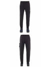 Waffen Patch Cotton Fleece Track Pants Black - STONE ISLAND - BALAAN 5