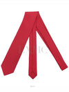 H logo tie cardinal red color men s Faconnee twill - HERMES - BALAAN 3