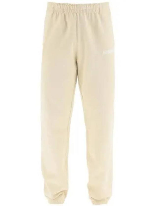 Le Jogging Logo Print Cotton Track Pants Light Beige - JACQUEMUS - BALAAN 2