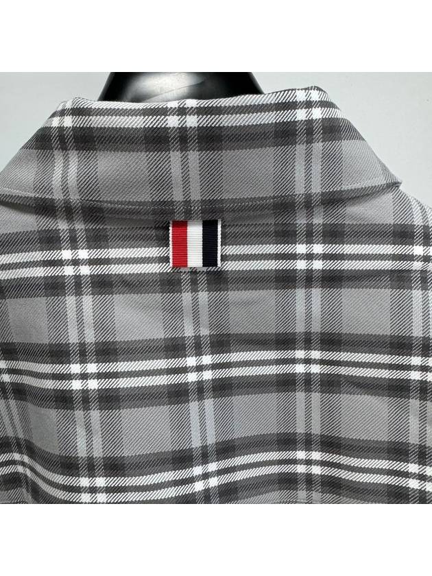 Prince of Wales Armband Oversized Long Sleeve Shirt Medium Grey - THOM BROWNE - BALAAN 3