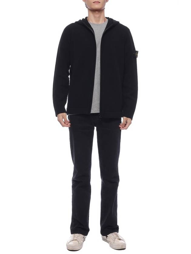 Wool Hooded Jacket Black - STONE ISLAND - BALAAN 4