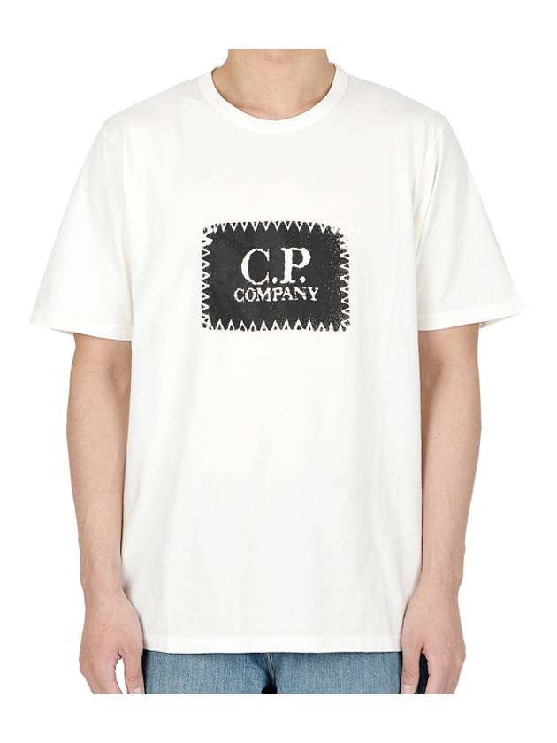 30/1 Jersey Label Style Logo Short Sleeve T-Shirt White - CP COMPANY - BALAAN 1