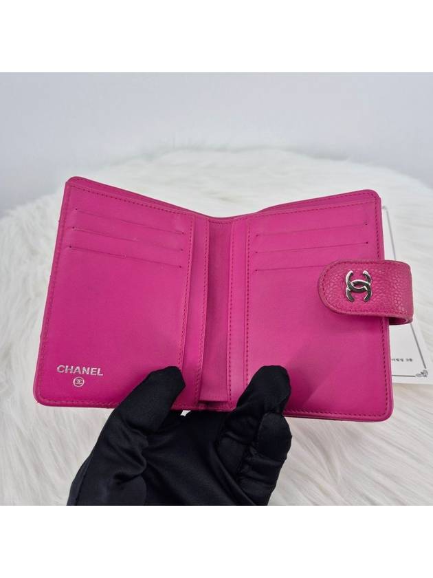 Caviar zipper half wallet pink - CHANEL - BALAAN 5