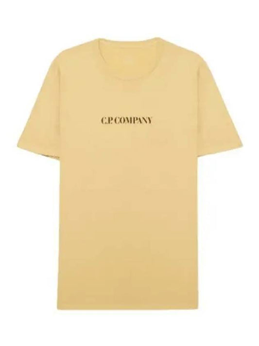 Cotton Jersey Graphic Short Sleeve T-Shirt Yellow - CP COMPANY - BALAAN 1