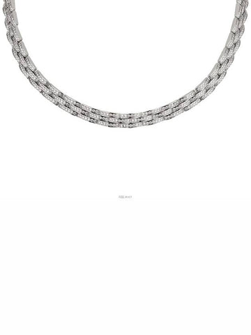 Maillong Panther Necklace White Gold Pave Diamond 74205 - CARTIER - BALAAN 1