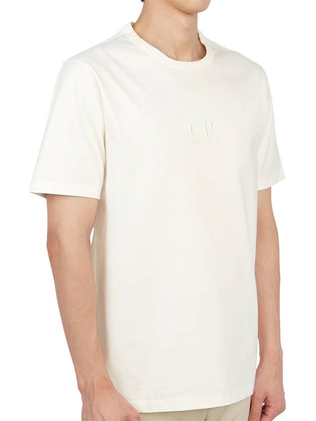 Embroidered Logo Cotton Short Sleeve T-Shirt White - CP COMPANY - BALAAN 4