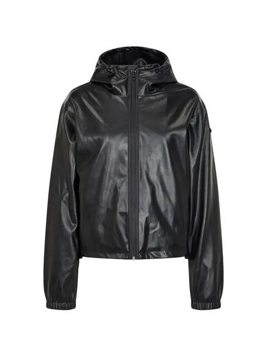 Women s Oval Logo Fake Leather Jacket Black - DIESEL - BALAAN 1