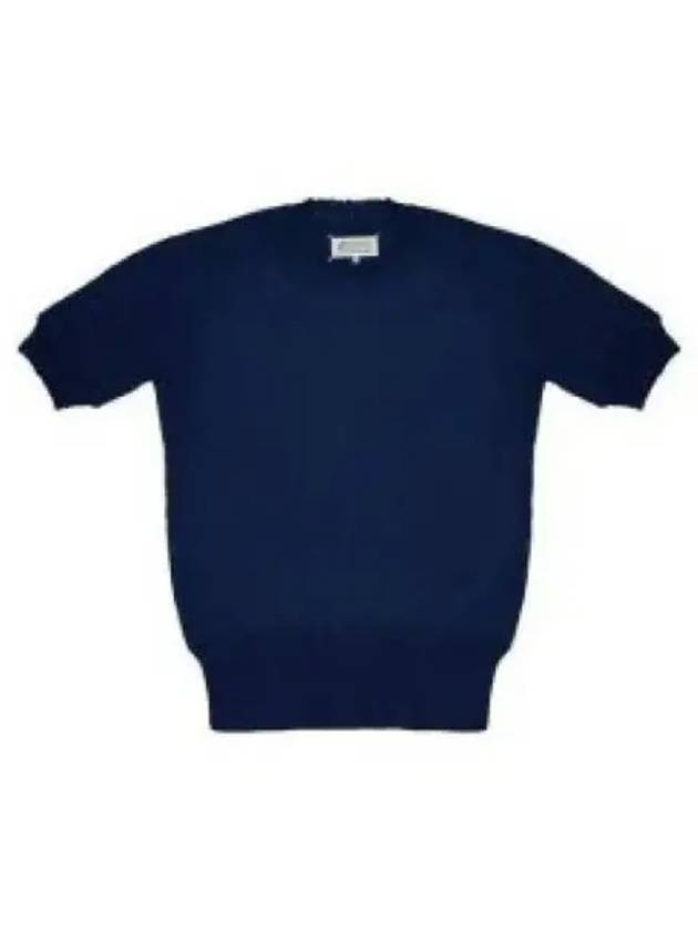 Signature Stitch Linen Knit Top Blue - MAISON MARGIELA - BALAAN 2