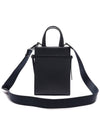 Mini Logo Leather Tote Bag Navy - FENDI - BALAAN 5