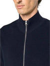 Wappen Patch Knit Zip-Up Jacket Navy - STONE ISLAND - BALAAN 6