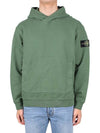 Waffen Patch Cotton Fleece Hoodie Olive - STONE ISLAND - BALAAN 3