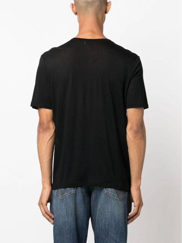 Basic Short Sleeve T-Shirt Black - SAINT LAURENT - BALAAN 3