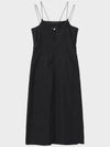 Cotton Nylon Draping Long Dress Black - NOIRER FOR WOMEN - BALAAN 5