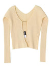 La Maille Pralu Longue Micro Charm Logo Cardigan Light Yellow - JACQUEMUS - BALAAN 2