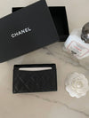 Classic Grained Calfskin Card Wallet Black - CHANEL - BALAAN 4