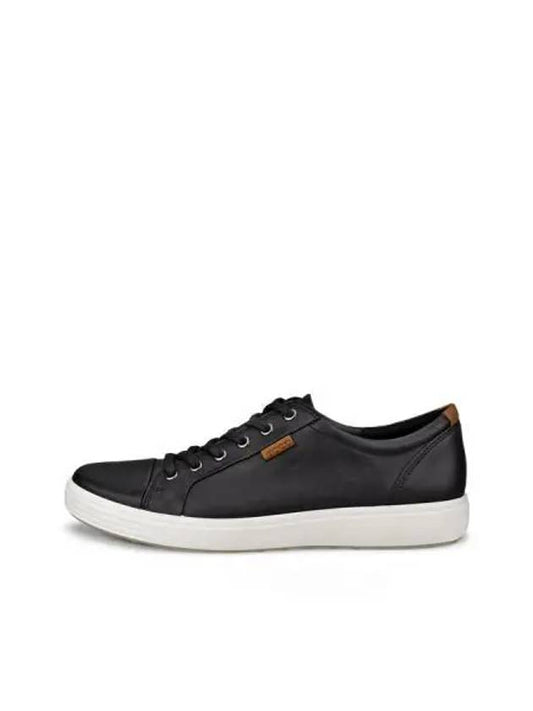 Men's Soft 7 M Leather Low Top Sneakers Black - ECCO - BALAAN 2