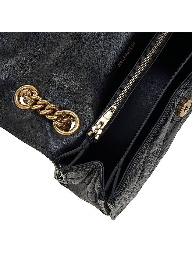 Women's Crush Logo Gold Chain Small Shoulder Bag Black - BALENCIAGA - BALAAN 10