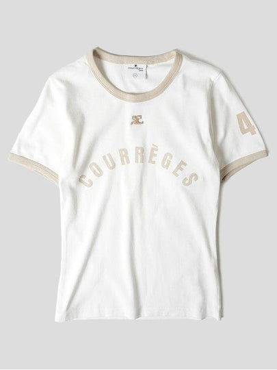 Logo Print Short Sleeve T-shirt White - COURREGES - BALAAN 2