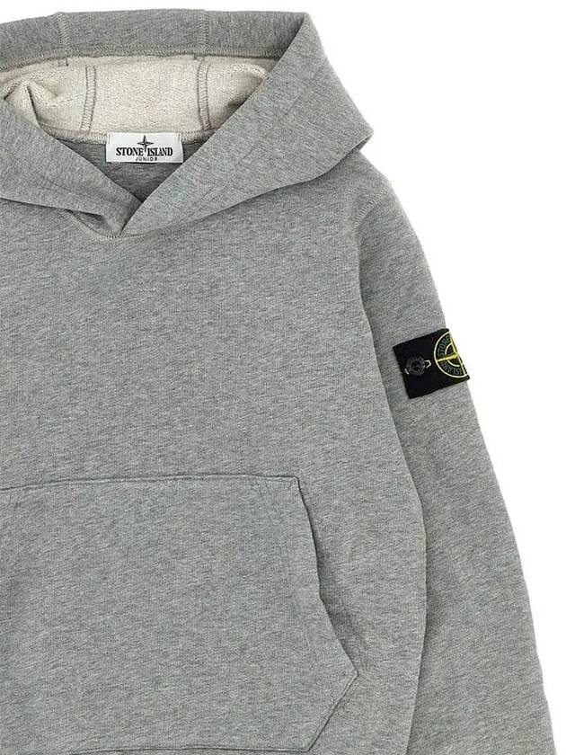 Kids 61620 Organic Cotton Fleece Hoodie Grey - STONE ISLAND - BALAAN 5