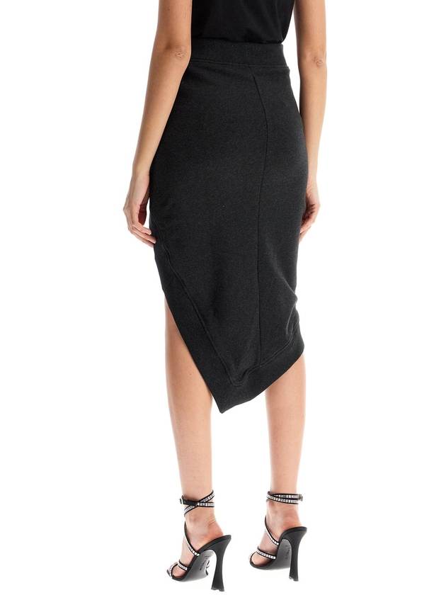 high-waisted asymmetrical midi skirt in faded black cotton - THE ATTICO - BALAAN 3