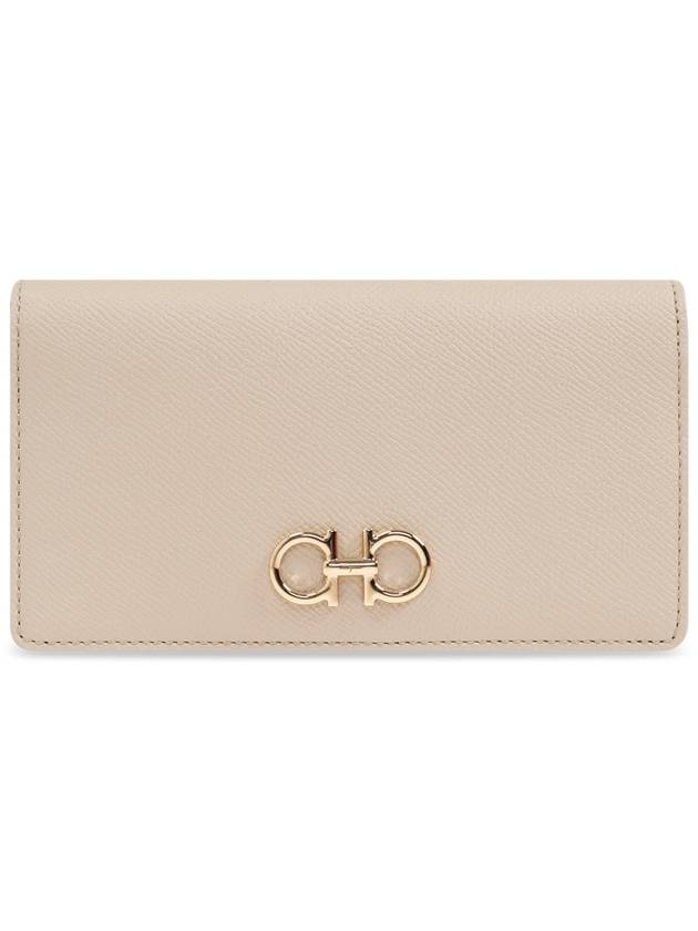 FERRAGAMO Leather Wallet, Women's, Beige - SALVATORE FERRAGAMO - BALAAN 1