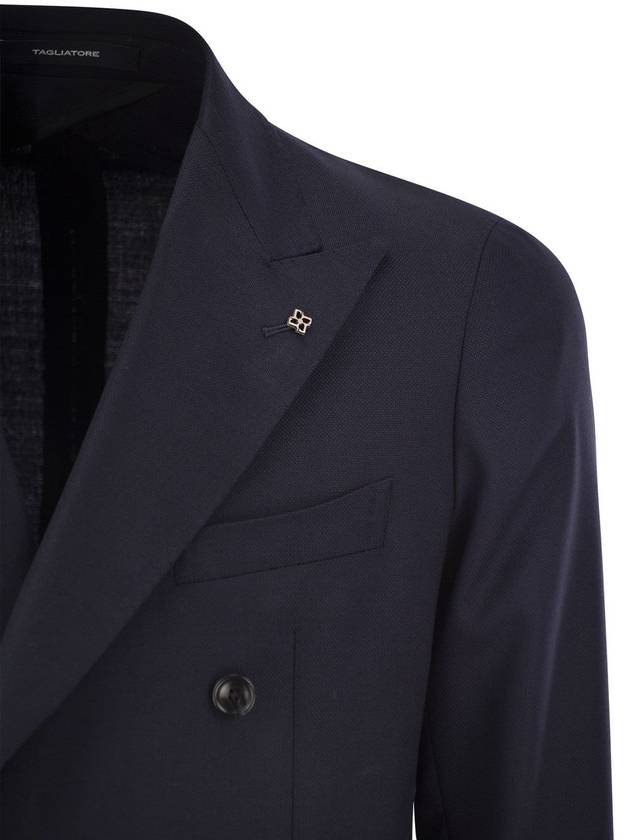 Double breasted cashmere jacket navy - TAGLIATORE - BALAAN 5