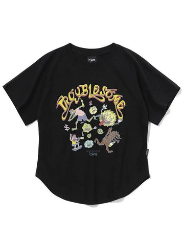 Troublesome Crop Short Sleeve T-Shirt Black - CRUMP - BALAAN 1